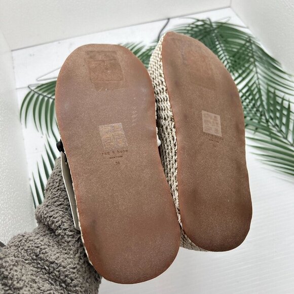 Rag & Bone Logan Cream/Yellow Crochet Flatform Wedge Slide Sandals Size 38 - Picture 9 of 11